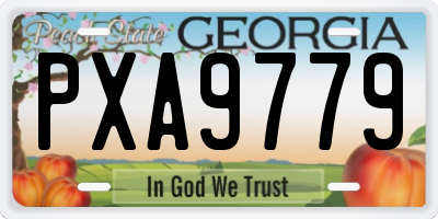 GA license plate PXA9779