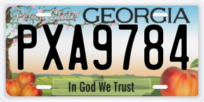 GA license plate PXA9784