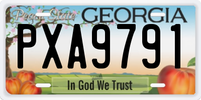 GA license plate PXA9791