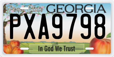 GA license plate PXA9798