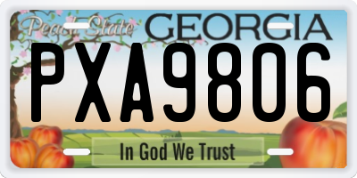 GA license plate PXA9806