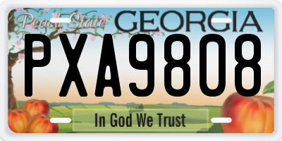 GA license plate PXA9808