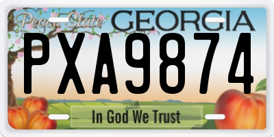GA license plate PXA9874