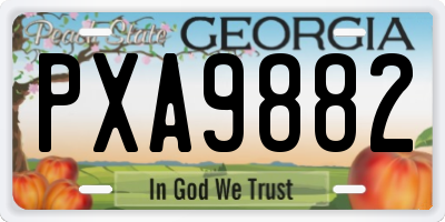 GA license plate PXA9882