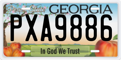GA license plate PXA9886