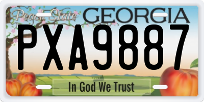 GA license plate PXA9887