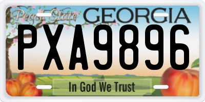 GA license plate PXA9896
