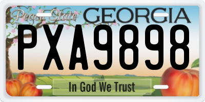 GA license plate PXA9898