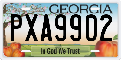 GA license plate PXA9902