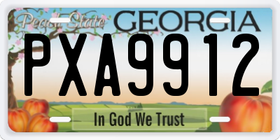 GA license plate PXA9912