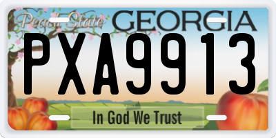 GA license plate PXA9913