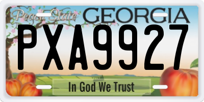 GA license plate PXA9927