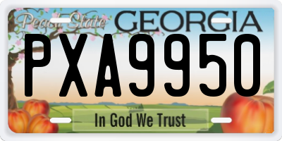 GA license plate PXA9950