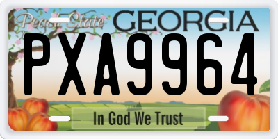 GA license plate PXA9964