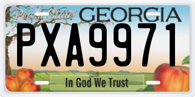 GA license plate PXA9971