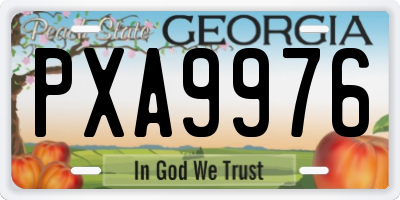 GA license plate PXA9976