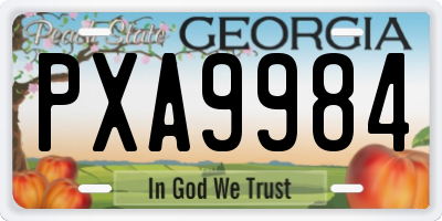 GA license plate PXA9984