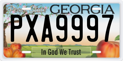 GA license plate PXA9997