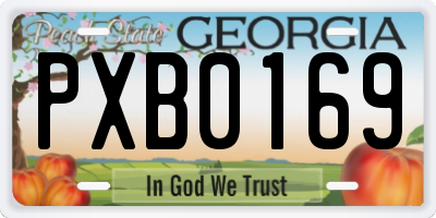 GA license plate PXB0169