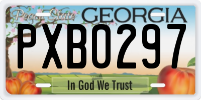 GA license plate PXB0297