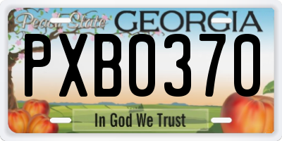 GA license plate PXB0370