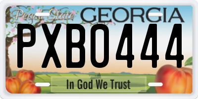 GA license plate PXB0444