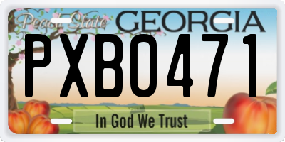 GA license plate PXB0471