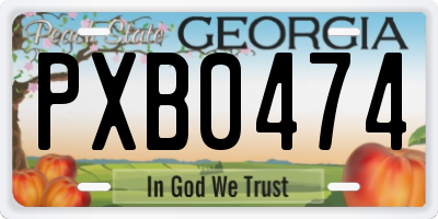 GA license plate PXB0474