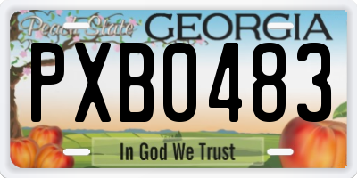 GA license plate PXB0483
