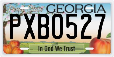 GA license plate PXB0527