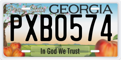 GA license plate PXB0574