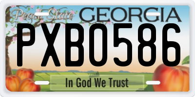 GA license plate PXB0586