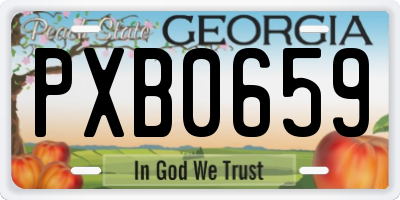 GA license plate PXB0659