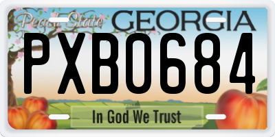 GA license plate PXB0684