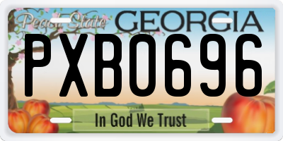 GA license plate PXB0696