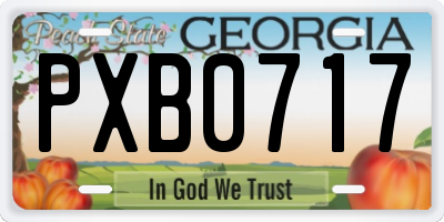 GA license plate PXB0717
