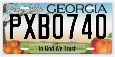 GA license plate PXB0740