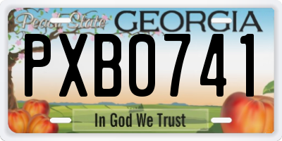 GA license plate PXB0741