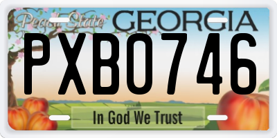 GA license plate PXB0746