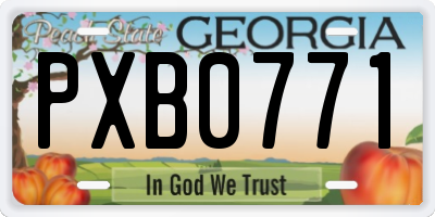 GA license plate PXB0771
