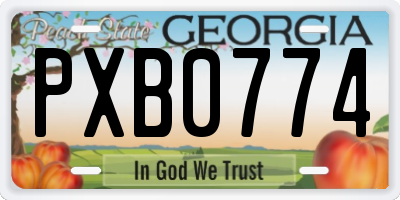 GA license plate PXB0774