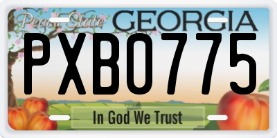 GA license plate PXB0775