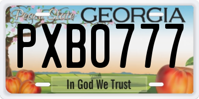 GA license plate PXB0777