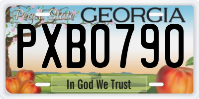 GA license plate PXB0790