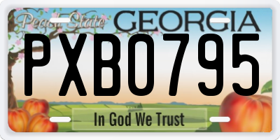 GA license plate PXB0795