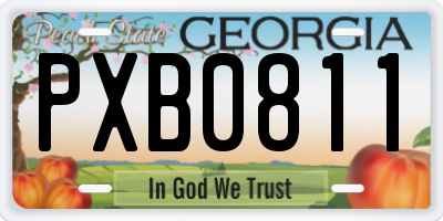 GA license plate PXB0811