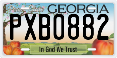 GA license plate PXB0882