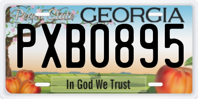 GA license plate PXB0895