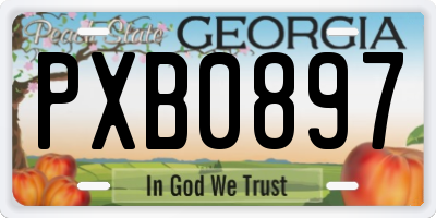 GA license plate PXB0897