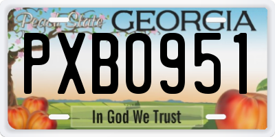 GA license plate PXB0951